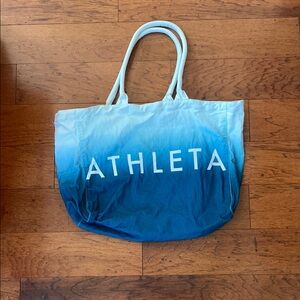 Athleta canvas tote bag teal ombré-OS